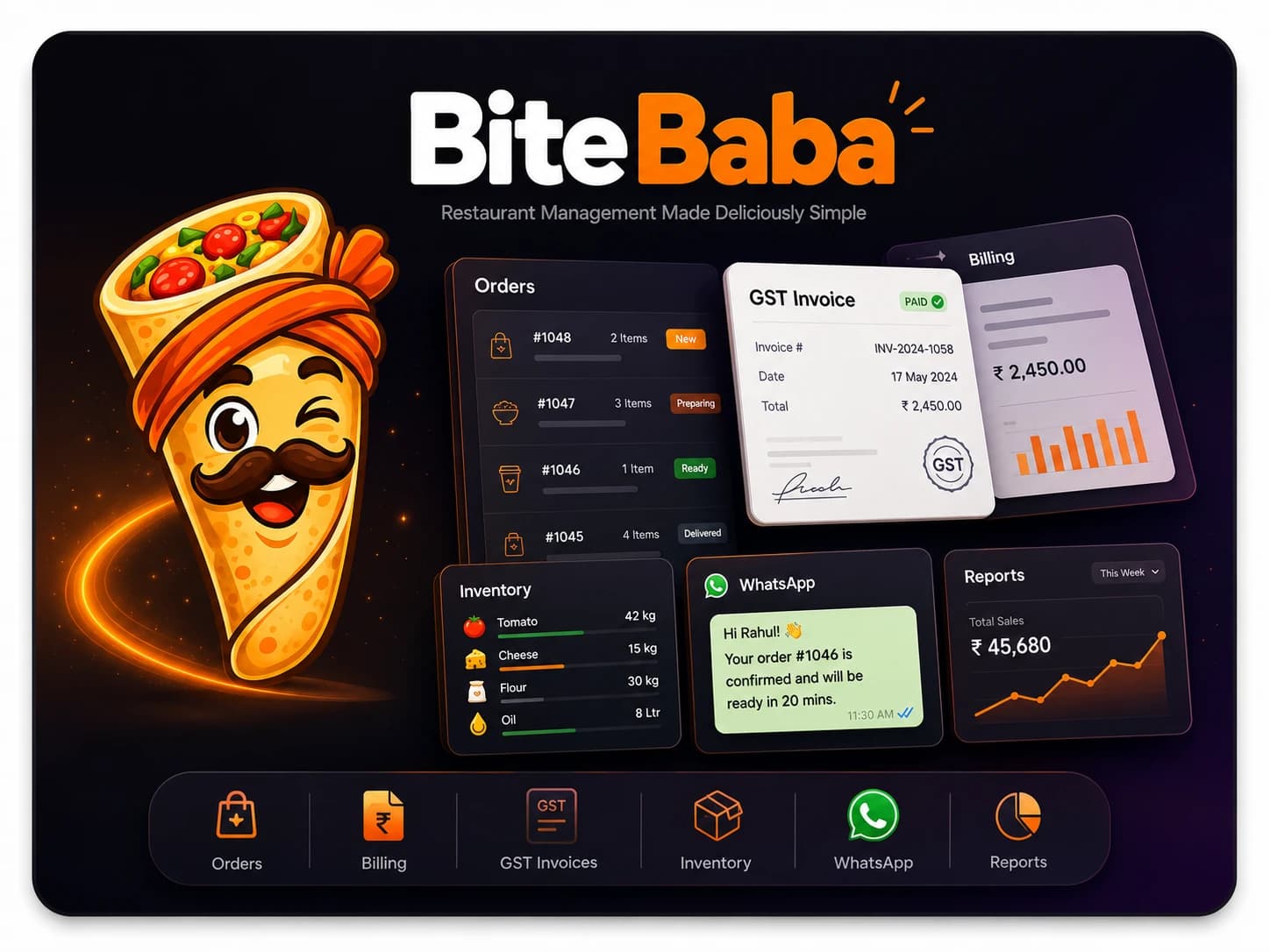 Bite Baba restaurant and retail management platform